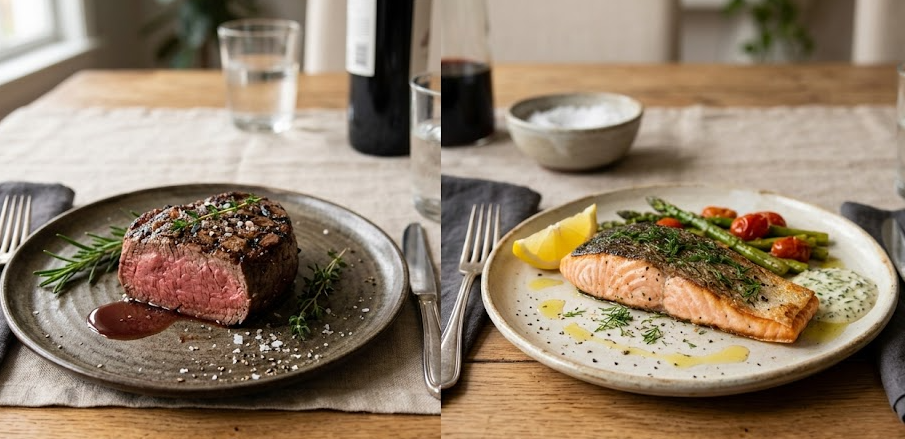 poisson et viande